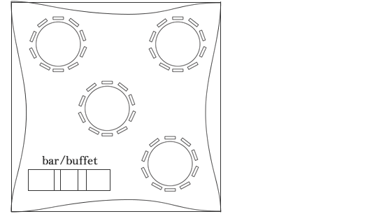 Layout for a 25 guest marquee