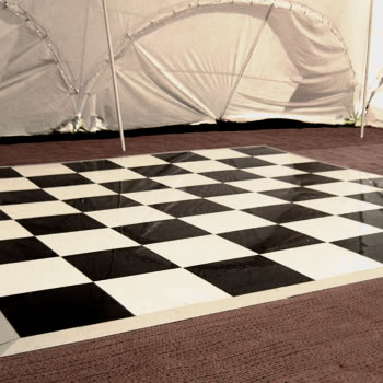 Hire chequered dance floor 