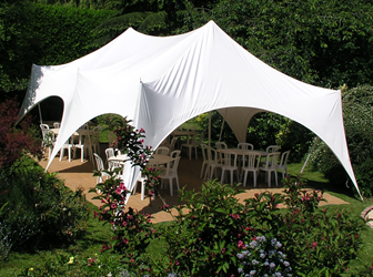 Capri marquee for garden in Surrey