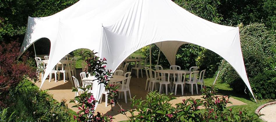 Out Is In marquee used for a golden wedding in Crawley West Sussex 