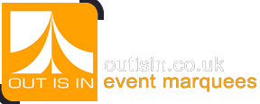 Out Is In marquee hire logo