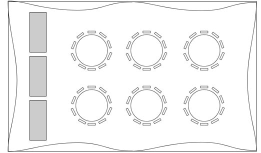 layout for 80 wedding guests